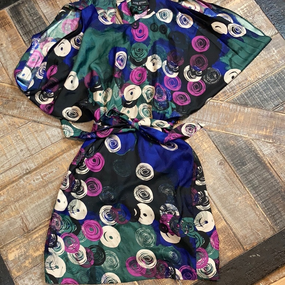 Julie Dillon mod print/cold shoulder dress. Sz 10 - Picture 1 of 2